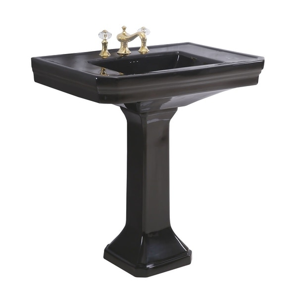Renovator's Supply Large Victorian Black Vitreous China Pedestal Sink