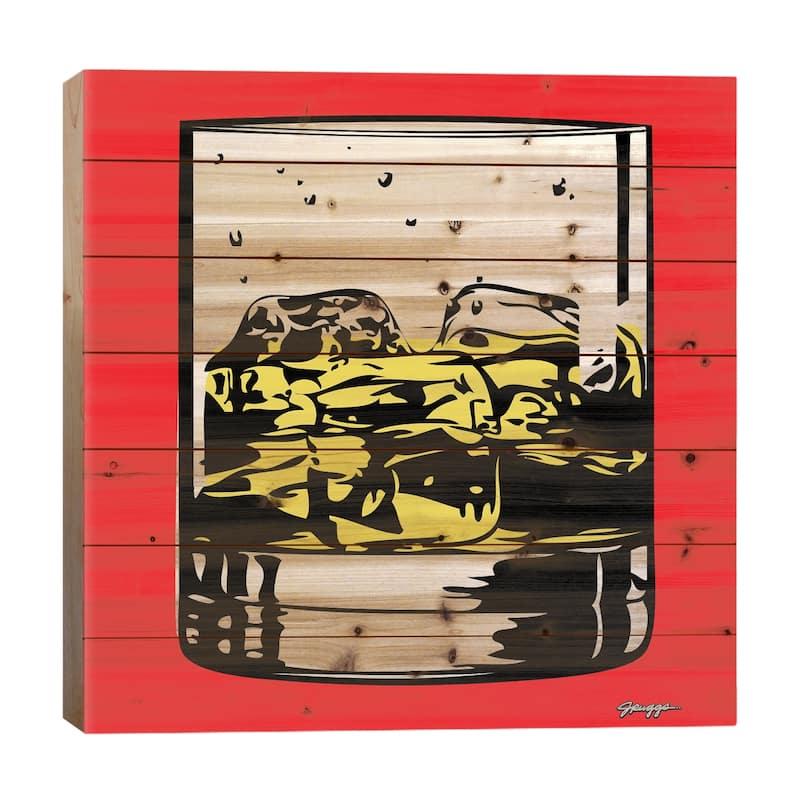Cocktail I Print On Wood by JRuggs - Multi-Color - 26x26x1.5
