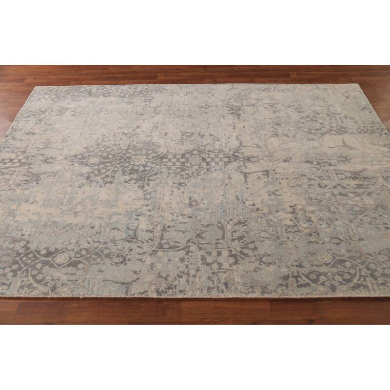 All-Over Abstract Area Rug Handmade Wool Carpet - 5'4"x 7'8"