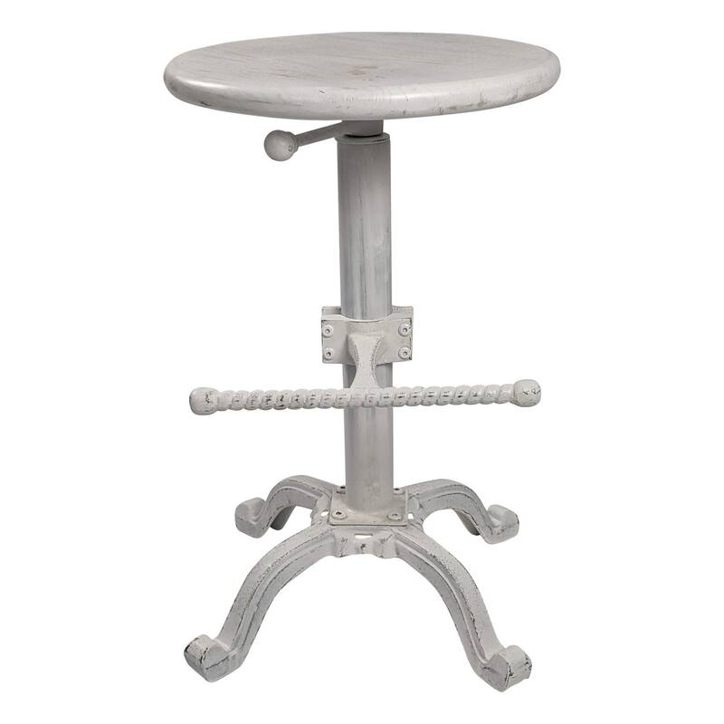 Adjustable Round Top Barstool - 30" - White