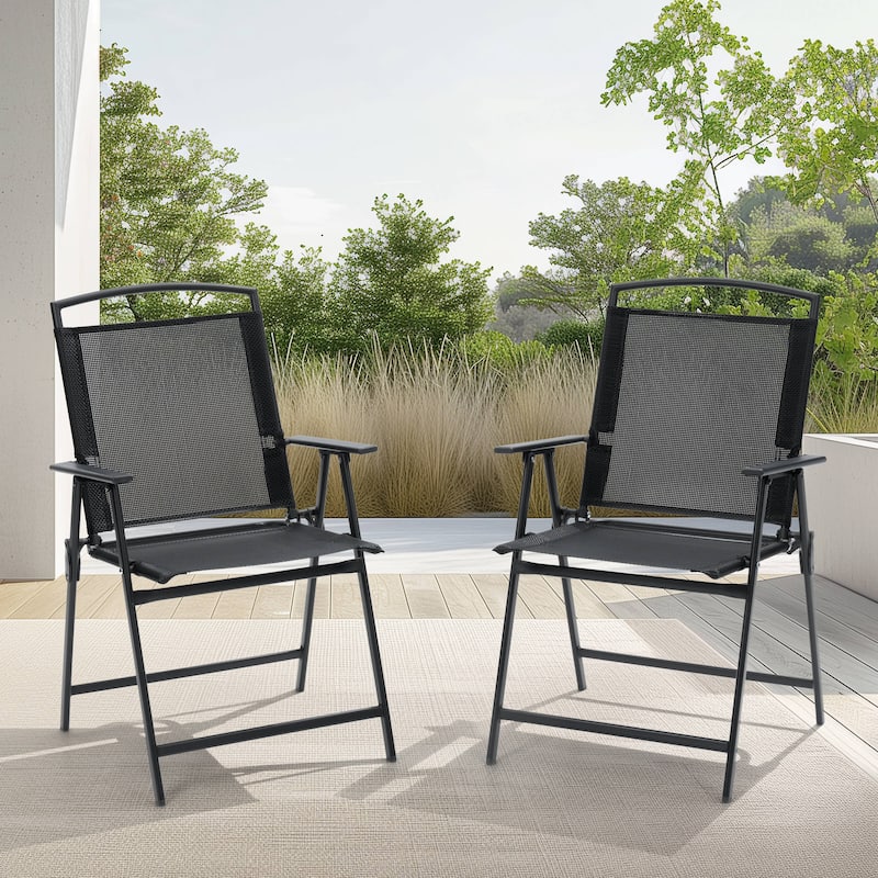 Pellebant Patio Portable Folding Chairs Outdoor Dining Chairs