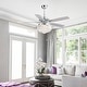 preview thumbnail 3 of 19, Modern 52-inch Wood 5-Blade Crystal LED Ceiling Fan with Remote - 52-in
