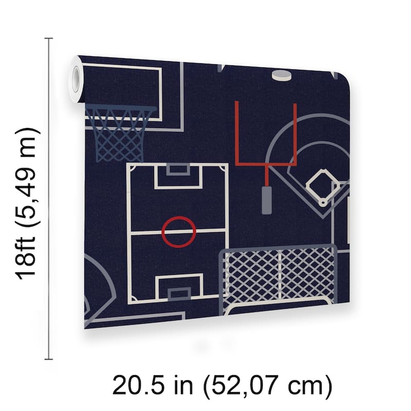 Veer Decor Sports Play Zone Peel and Stick Wallpaper