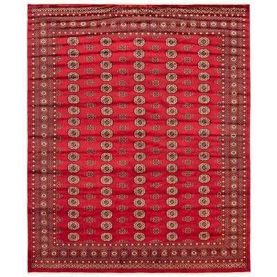 ECARPETGALLERY Hand-knotted Finest Peshawar Bokhara Dark Red Wool Rug - 8'0 x 9'10
