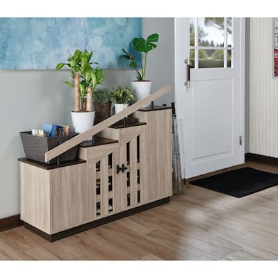Furniture of America Garner Rustic 9-shelf Storage Shoe Cabinet