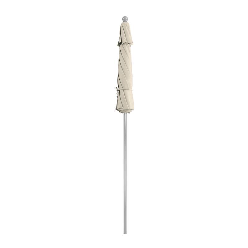 California Umbrella 75' Venture Series Patio Umbrella, Silver Aluminum Pole Fiberglass Ribs Push Lift, Olefin