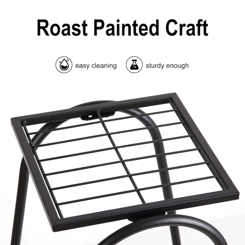 6 Tiers Multilayer Metal Plant Stand Flower Pots Display Holder Garden Balcony - 32''