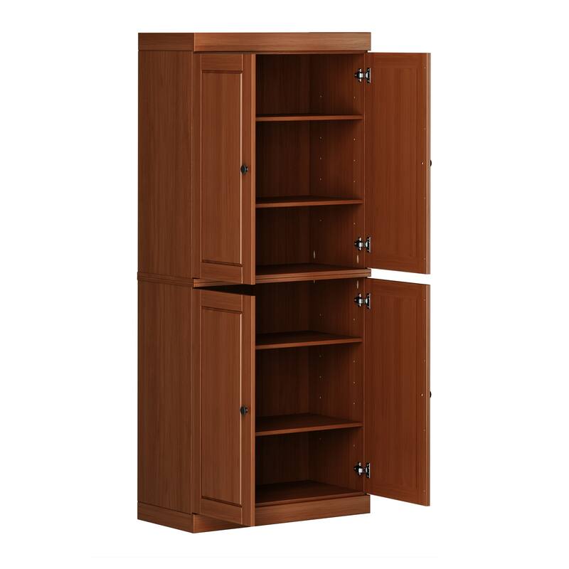 Palace Imports 100% Solid Wood Pantry Cabinet, Raised Panel Doors, Adjustable Shelves, 32" Wide, 71.5" Tall - 32" x 71.5"