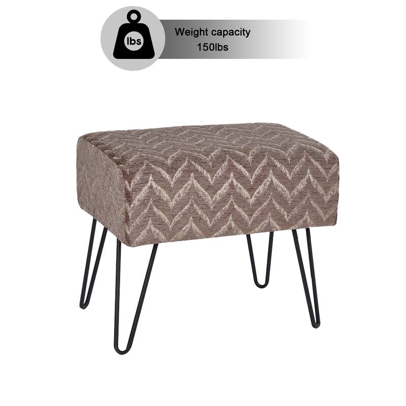 Jacquard Chenille Ottoman