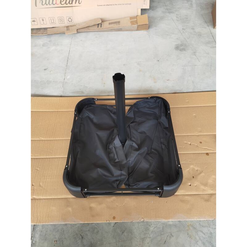 15x9ft Large Double-Sided Rectangular Outdoor Twin Patio Market Umbrella with light and base, red