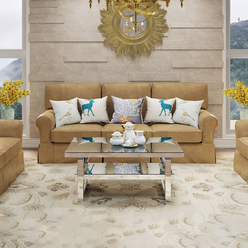 Modern Square Luxury Coffee Table Home Tempered Glass Tea Table Living Room Balcony Simple Table Simple Small Apartment