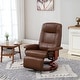 preview thumbnail 37 of 61, HomCom Faux Leather Adjustable Manual Swivel Base Recliner Chair with Comfortable and Relaxing Footrest