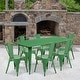 preview thumbnail 9 of 32, Rectangular Metal Indoor-Outdoor Table Set Green