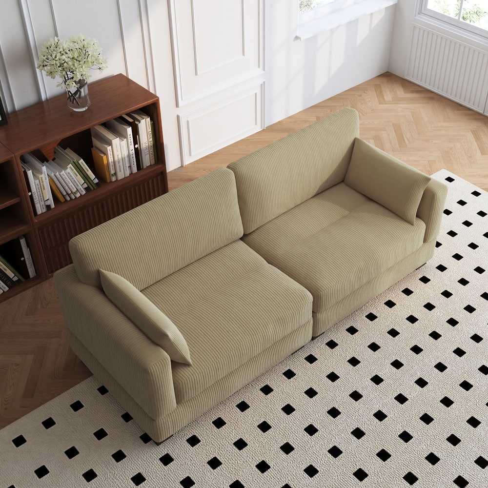 84.5″W Modern Corduroy Couch Modular Sofa