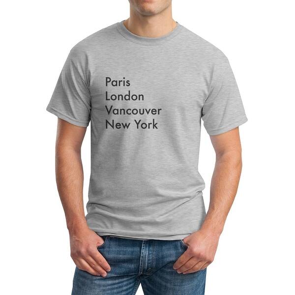 Shop Paris London Vancouver New York Men S Grey T Shirt