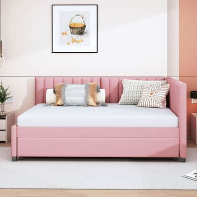 Full Size Upholstered Daybed with Trundle