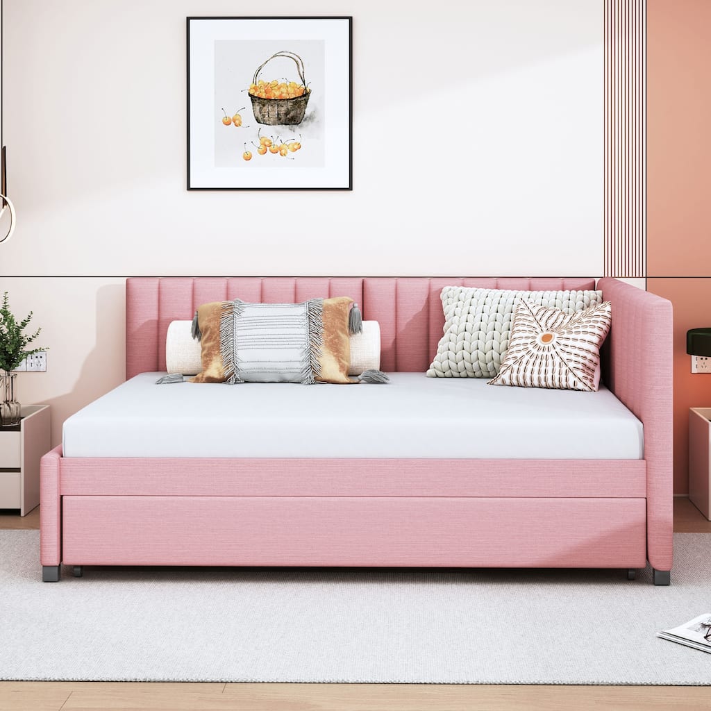 Full Size Upholstered Daybed with Trundle