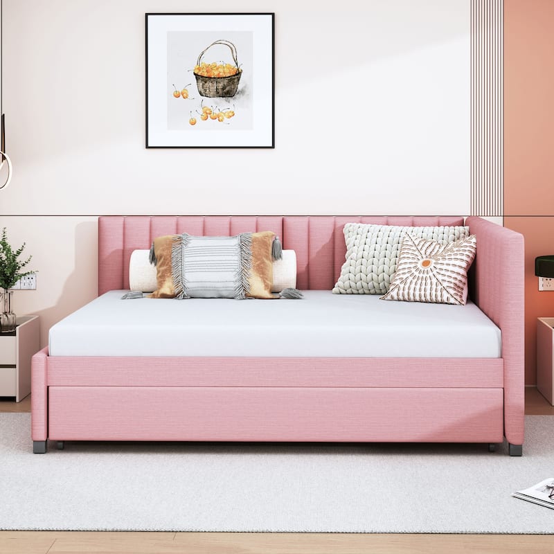 Upholstered Daybed with Trundle