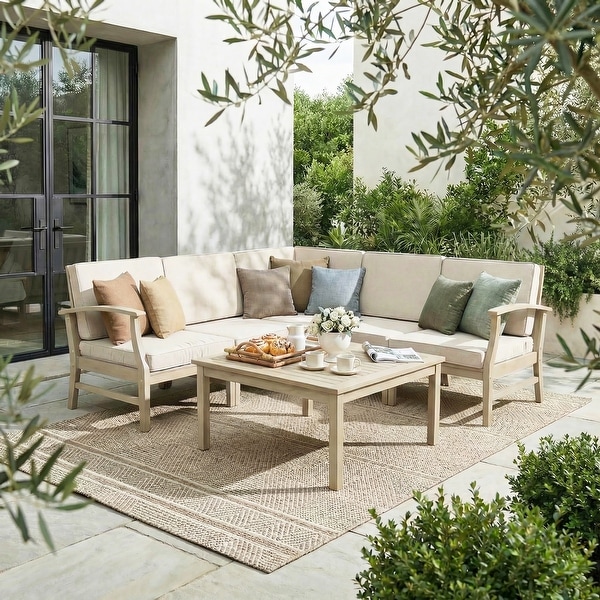 Christopher Knight Home - Merritt Outdoor Sectional Sofa, 5-Seat V