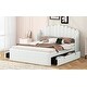 preview thumbnail 10 of 14, Upholstered Platform Bed with 4 Drawers and 2 USB