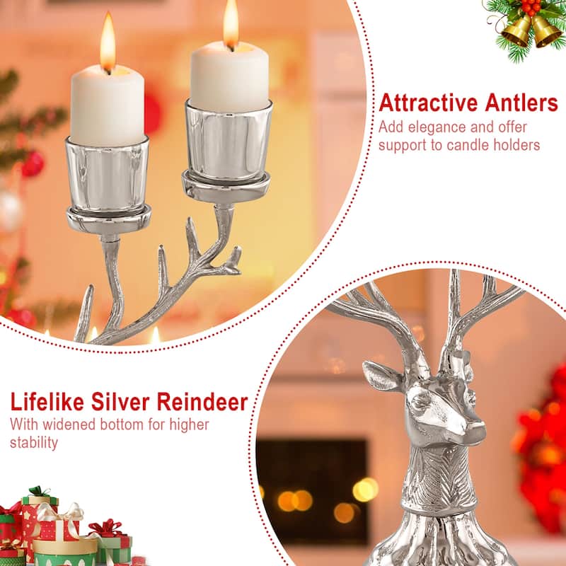 Reindeer Candle Holder for Tealight Aluminum Christmas Ornament