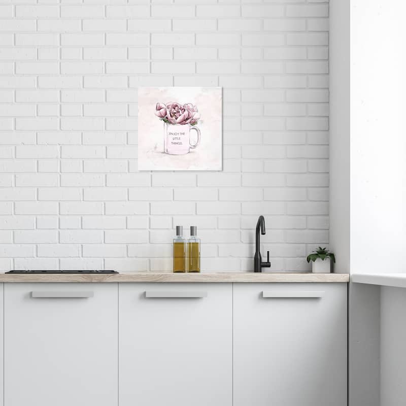 Wynwood Studio Canvas Floral and Botanical EnjoyTheLittleThings Custom Pink and Glam Wall Art Canvas Print - 24 x 16