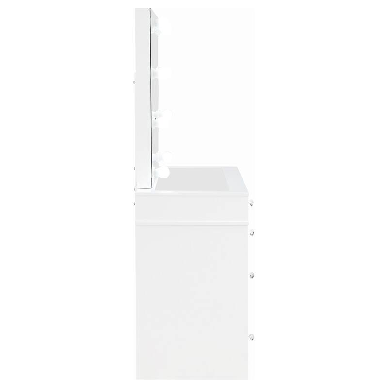 Regina Makeup Vanity Table Set with Stool and Lighting White