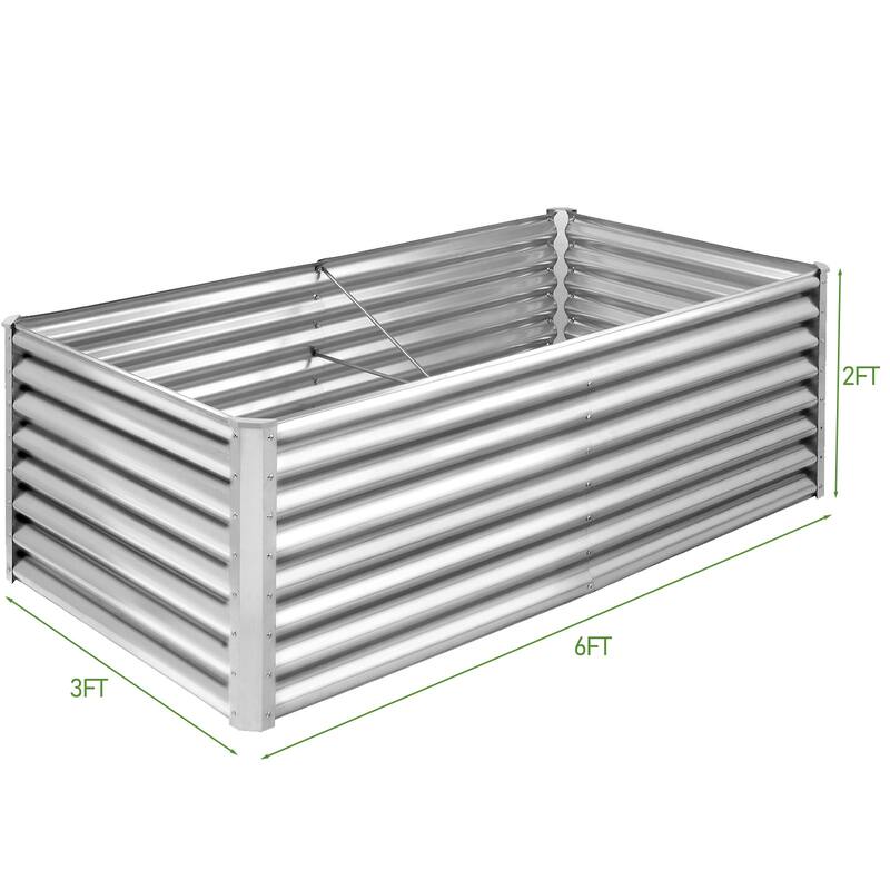 Extra Deep Galvanized Steel Raised Garden Bed 24 Inch High Rust Resistant Planter Box for Vegetables Flowers - 70.9 x 37 x 23.6