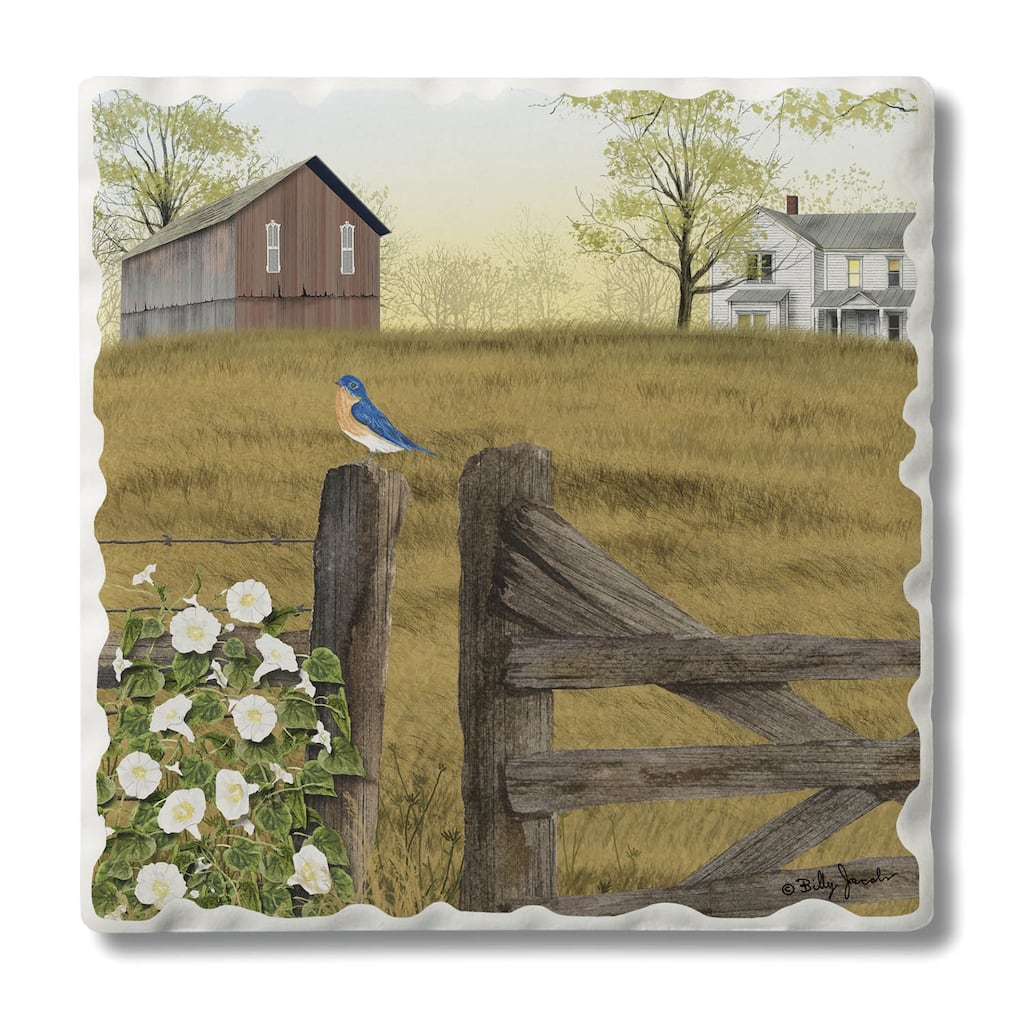 Counterart Absorbent Stone Coasters - Morning's Glory - Set of 4 - 4x4x216