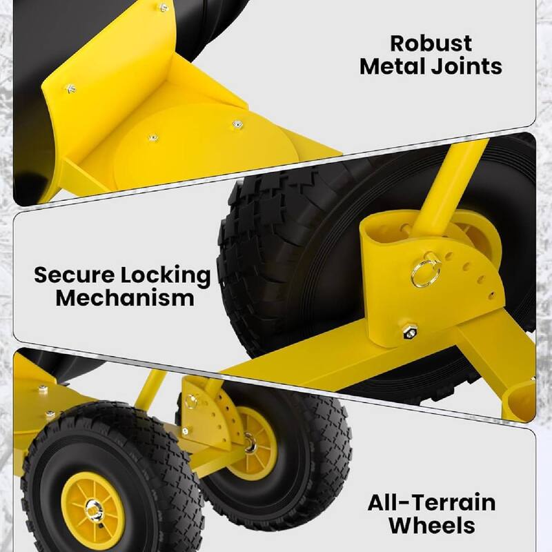 Heavy Duty Double Rod 29-Inch Steel Snow Shovel Plow for Driveways, Sidewalks, Yards