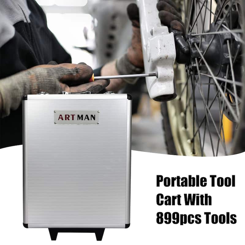 Household Craftsman 4 Layers Tool Set Luggage Box For Home/Auto Repair - 4 Layers - Silver