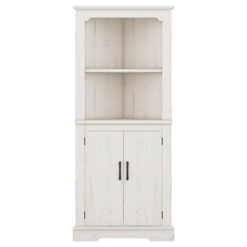 GDFStudio - Kimberly Tall Corner Cabinet with Space-Saving Storage Cabinet for yours house
