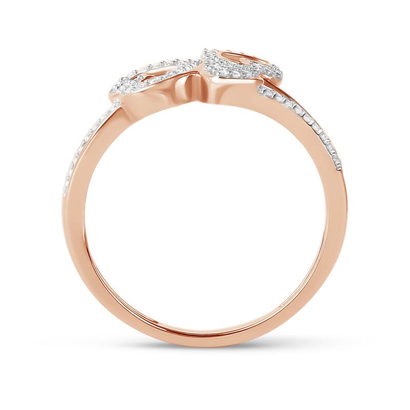 1/6ct TDW Triple Heart Diamond Promise Fashion Ring in 10K Gold for Women