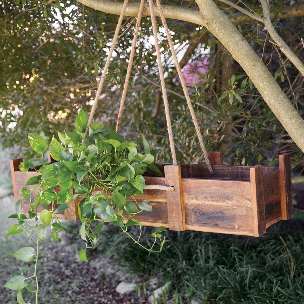 Reclaimed Wood Hanging Planter Box - 46undefined''W x 13undefined''D x  10''H - Bed Bath & Beyond - 35492824
