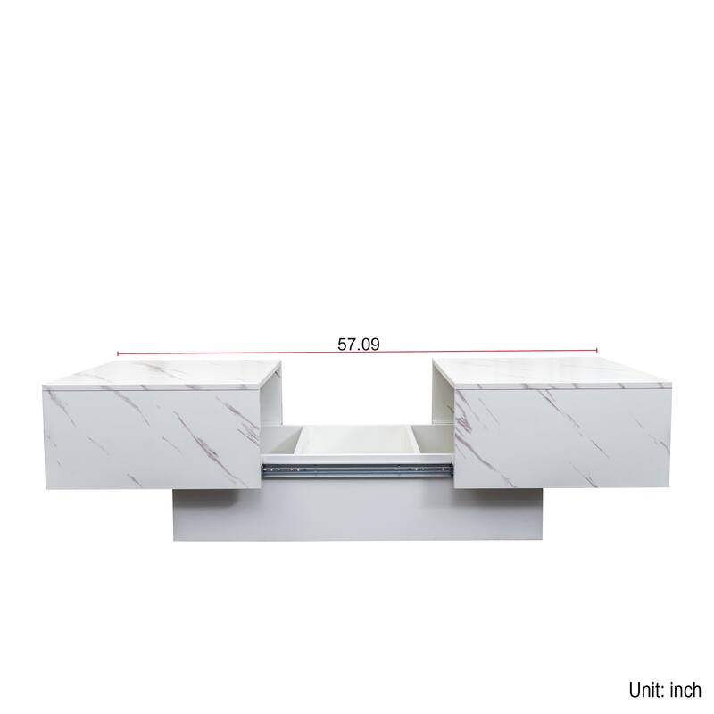 Roomfitters Coffee Table with Sliding Top and Hidden Storage, Extendable Modern Center Table for Living Room