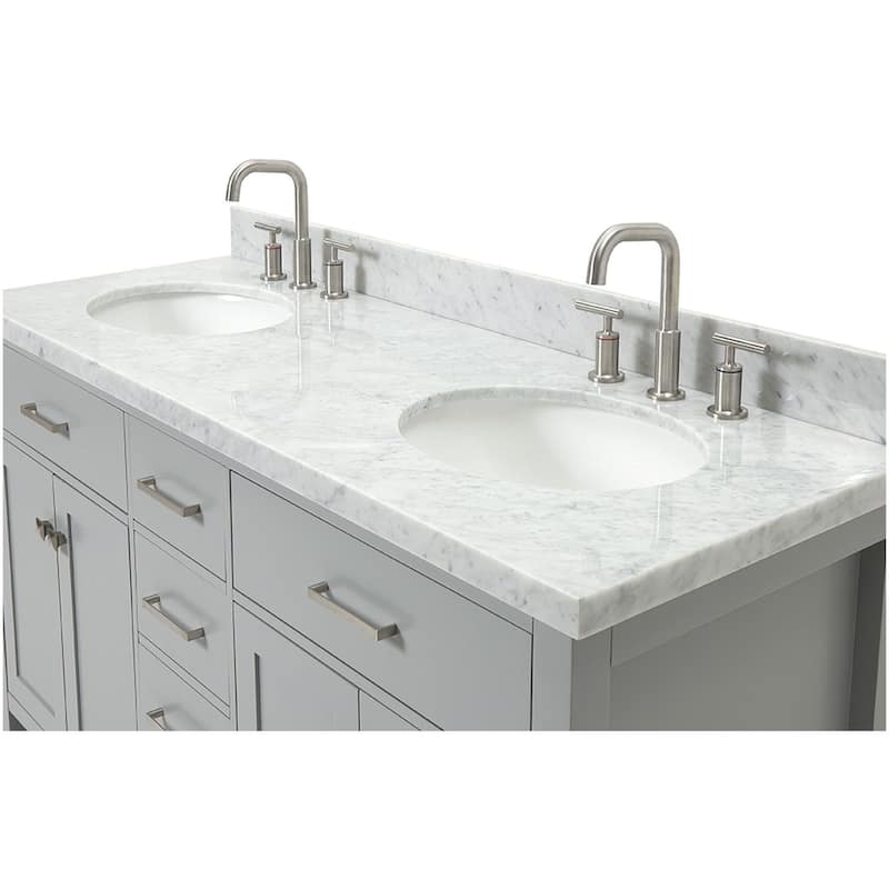 Ariel H061DCWOVO Bristol 61" Free Standing Double Oval Basin Vanity