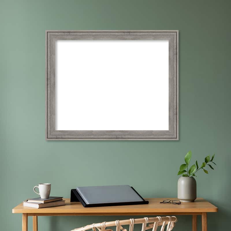 Amanti Art Regis Barnwood Grey Framed Dry Erase Magnetic Board