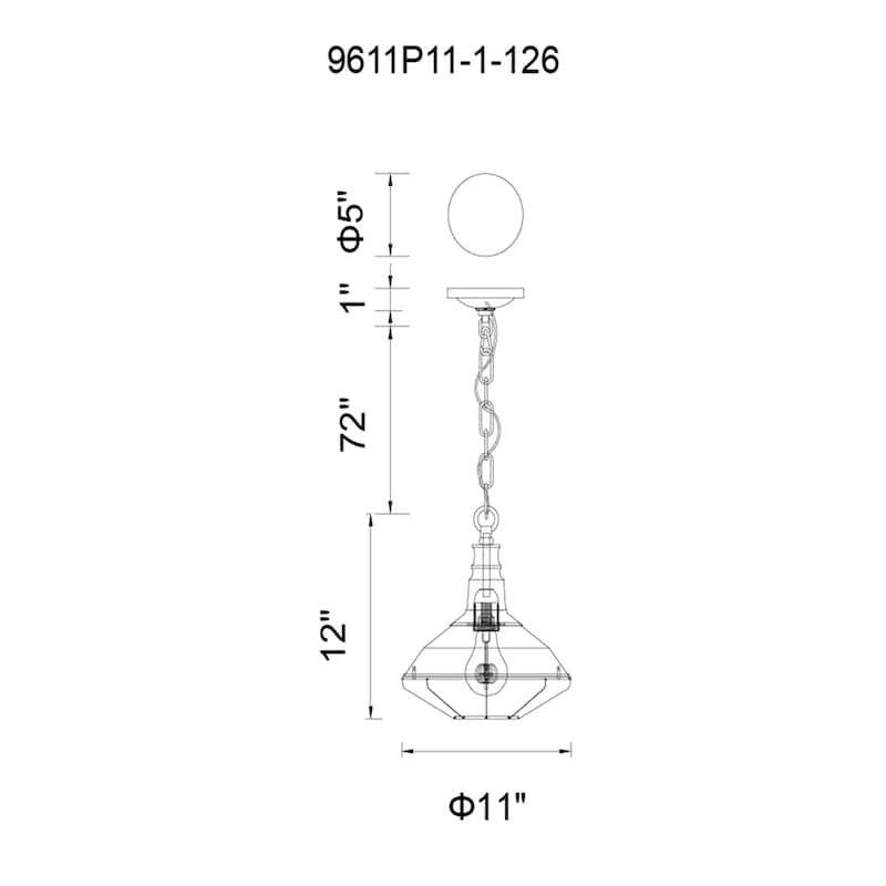Morgan 1 Light Down Mini Pendant With Black Finish