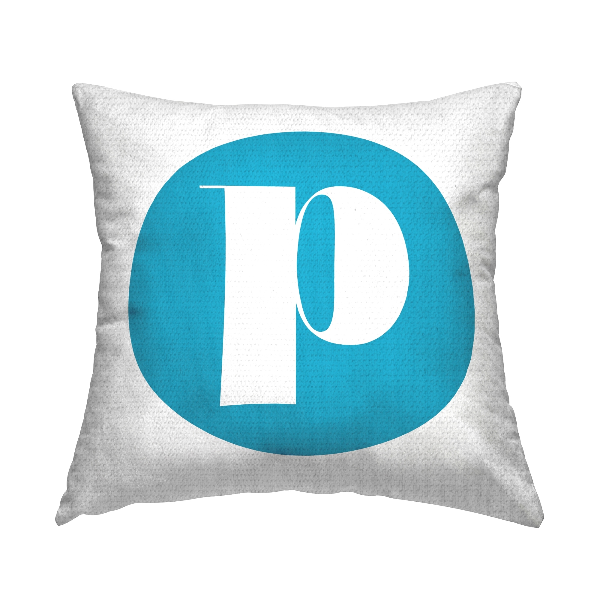 Stupell Blue Initial Printed Outdoor Throw Pillow Design by Lil' Rue