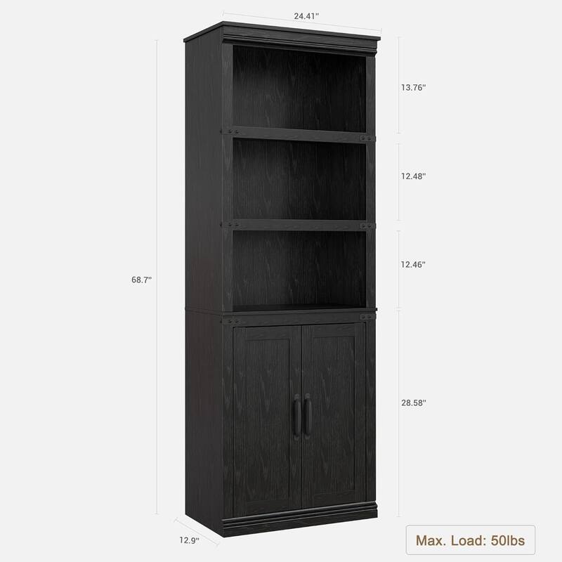 69 Inch Freestanding Modern Tall Bookcase for Living Room, Home, Office - N/A