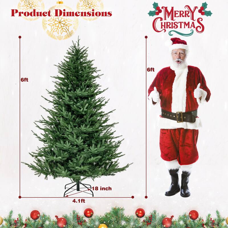 Gymax 6 ft pre-lit artificial Christmas tree artificial hinged