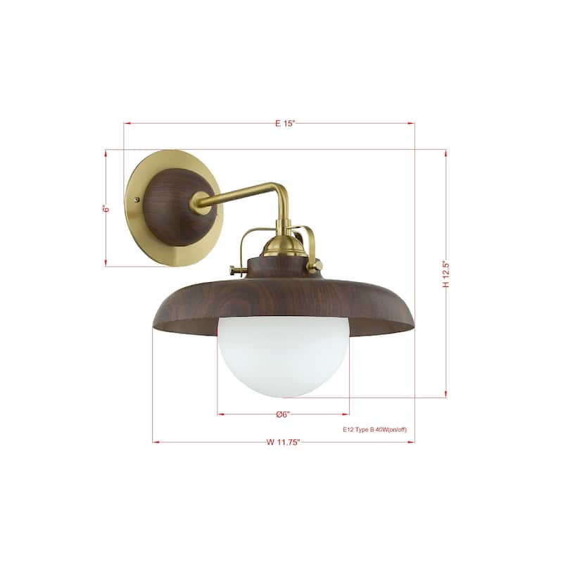 Stratford Metal Wall Sconce, Brown