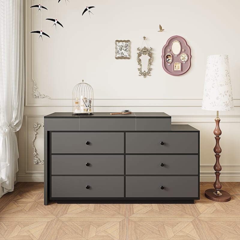 Home Office Storage Expandable Dresser Desk Combo