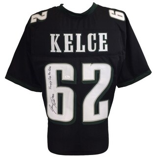 Shop Jason Kelce Signed Custom Black Pro Style Football Jersey