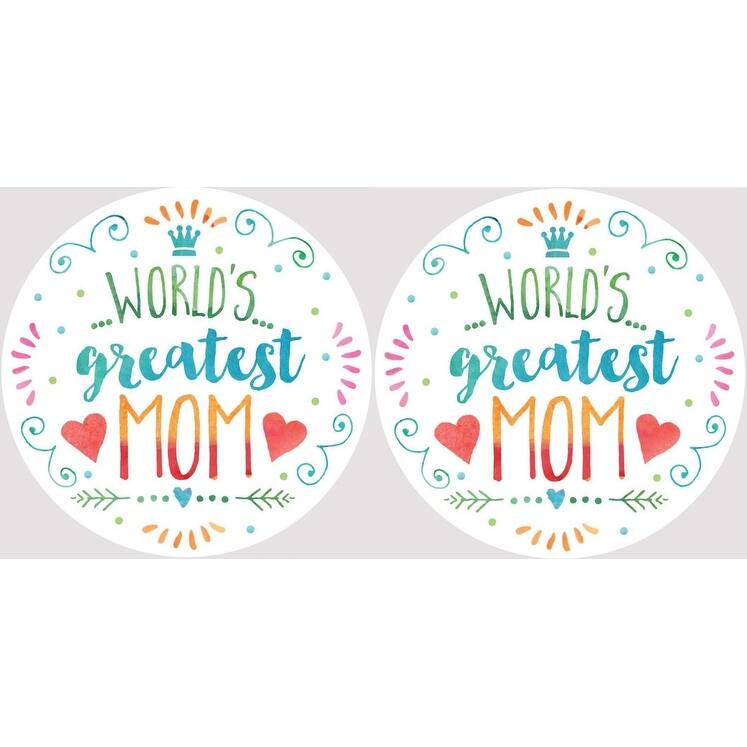 Worlds Greatest Mom Car Coasters Set of 2 - Multi