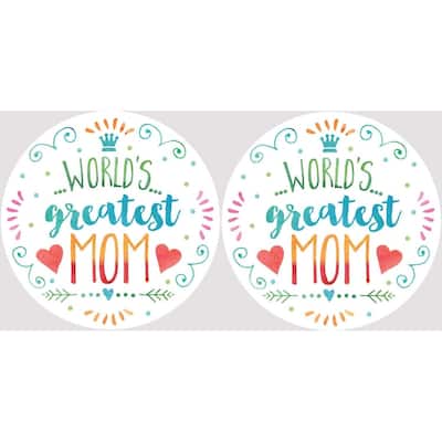 Worlds Greatest Mom Car Coasters Set of 2 - Multi