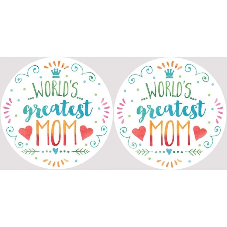 Worlds Greatest Mom Car Coasters Set of 2 - Multi