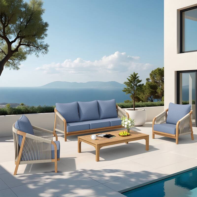 24''Wx24''Dx5.5''in Patio Sunbrella Outdoor Seat Cushions Set (Seat & Back)