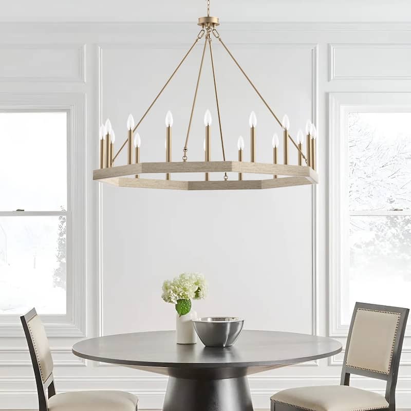 French Country 16-light Wagon Wheel Candle Chandelier with UL Certified - 40 inches