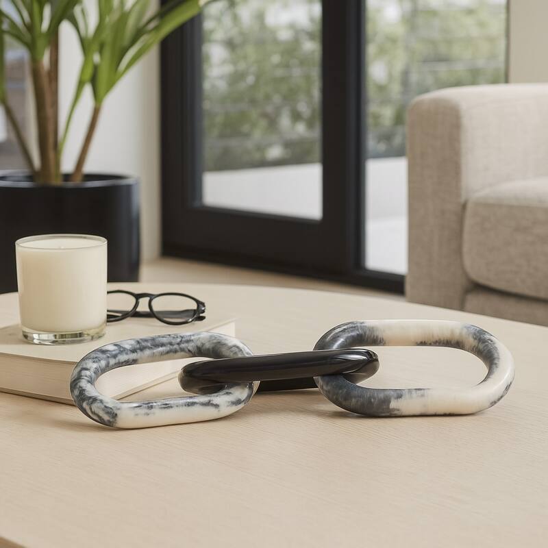 Modern Chain Linked Art Sculpture for Contemporary Spaces - 21" - 21" x 6" x 1"